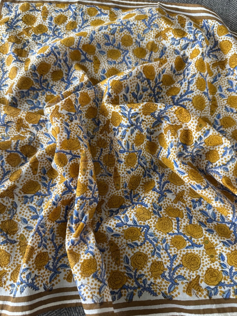 NWOT, BLOCK SHOP TEXTILES, ROSES BANDANA, FLORET COLLECTION - Picture 5 of 16